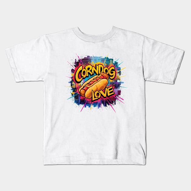 Corndog Love Design Kids T-Shirt by RazorDesign234